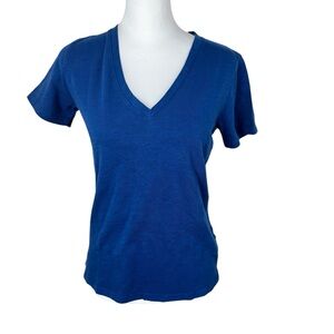 American Giant Women’s Premium Slub V-Neck Blue Short Sleeve Tee Shirt Too XS